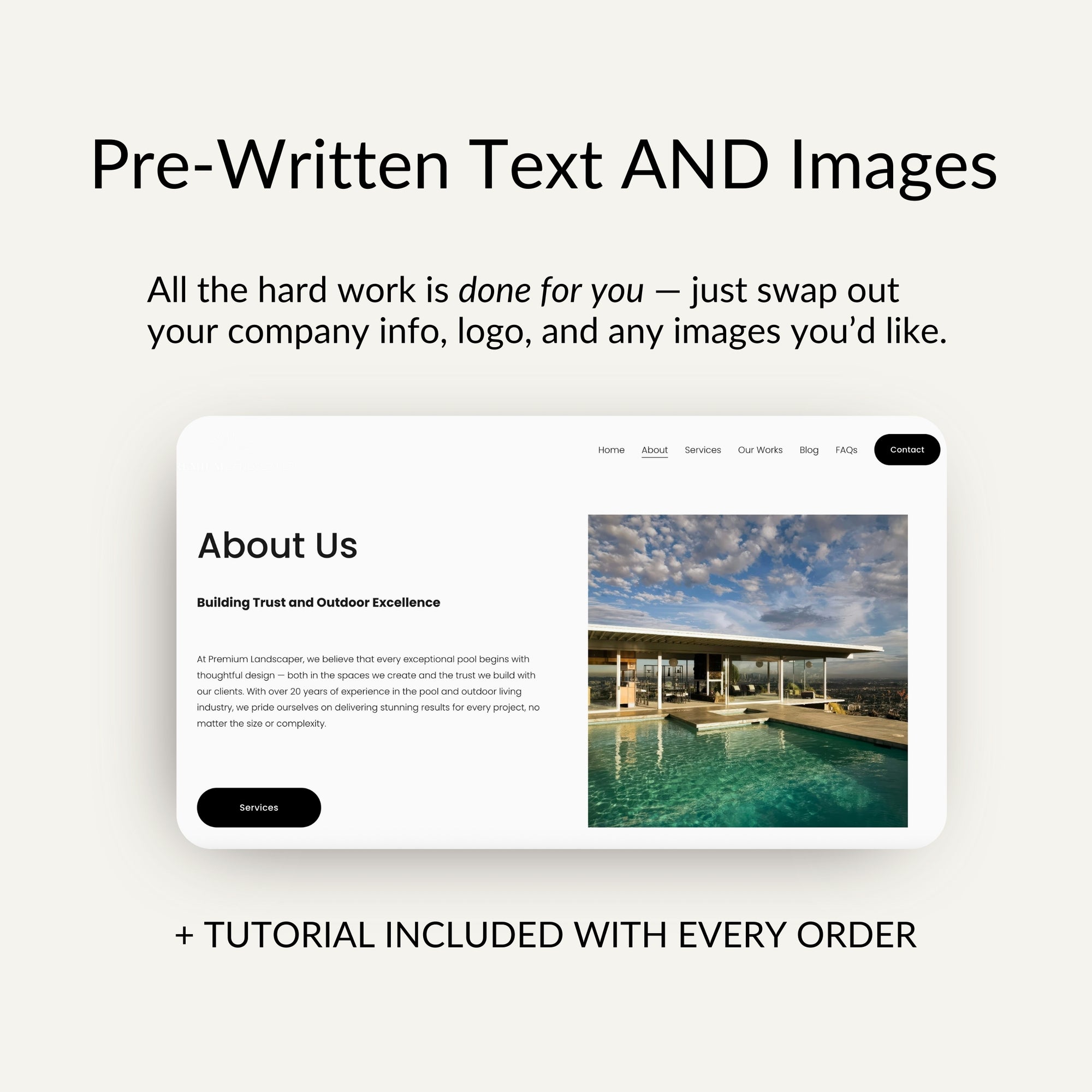 Pool Builder Website Template