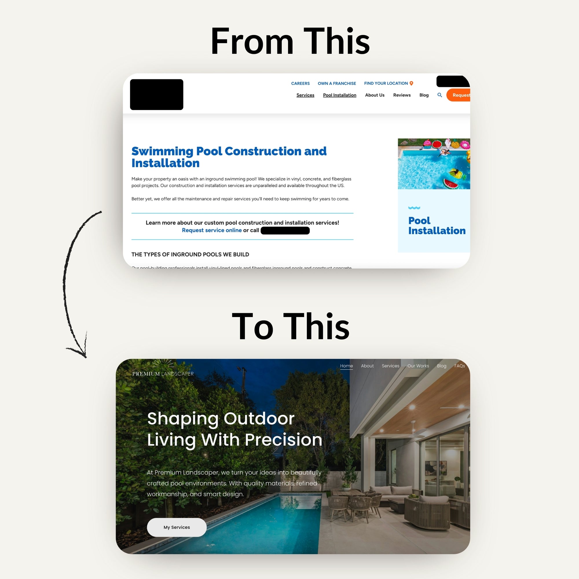Pool Builder Website Template