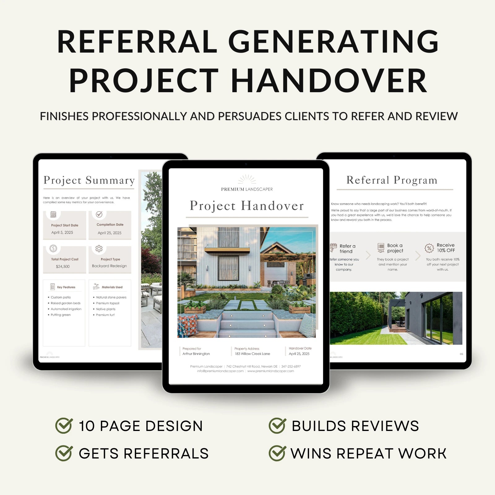 Landscaper Handover